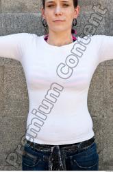 Upper Body Woman Casual Shirt T shirt Average Street photo references